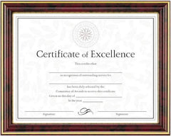 Dax - Mahogany & Gold Document Holders-Certificate/Document - 11" High x 8-1/2" Wide - Eagle Tool & Supply