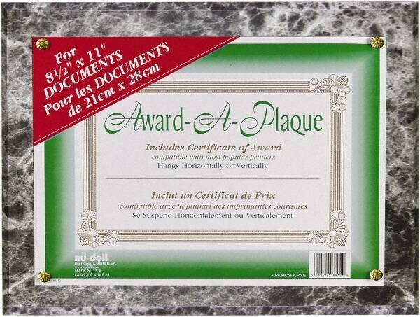 Nudell - Black Marble Document Holders-Certificate/Document - 11" High x 8-1/2" Wide - Eagle Tool & Supply