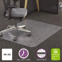 Deflect-o - 53" Long x 45" Wide, Chair Mat - Rectangular, Straight Edge Style - Eagle Tool & Supply