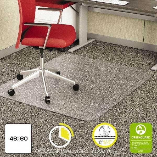 Deflect-o - 60" Long x 46" Wide, Chair Mat - Rectangular, Straight Edge Style - Eagle Tool & Supply