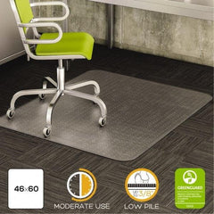 Deflect-o - 60" Long x 46" Wide, Chair Mat - Rectangular, Beveled Edge Style - Eagle Tool & Supply