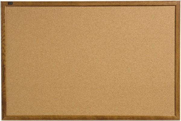 Quartet - 17" Wide x 23" High Open Cork Bulletin Board - Natural (Color) - Eagle Tool & Supply