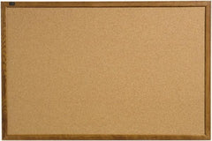 Quartet - 17" Wide x 23" High Open Cork Bulletin Board - Natural (Color) - Eagle Tool & Supply
