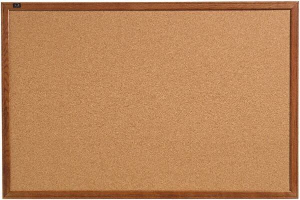 Quartet - 36" Wide x 24" High Open Cork Bulletin Board - Natural (Color) - Eagle Tool & Supply