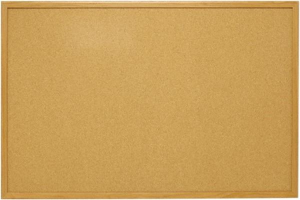 Mead - 48" Wide x 36" High Open Cork Bulletin Board - Natural (Color) - Eagle Tool & Supply