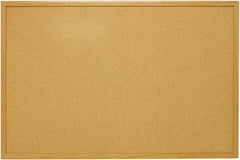 Mead - 48" Wide x 36" High Open Cork Bulletin Board - Natural (Color) - Eagle Tool & Supply
