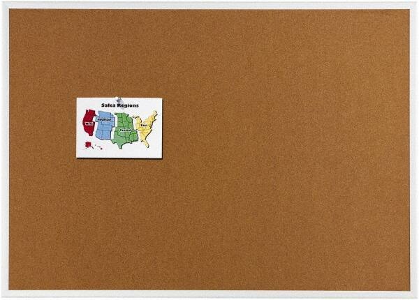 Quartet - 48" Wide x 36" High Open Cork Bulletin Board - Natural (Color) - Eagle Tool & Supply