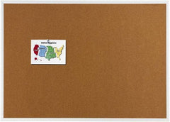 Quartet - 48" Wide x 36" High Open Cork Bulletin Board - Natural (Color) - Eagle Tool & Supply