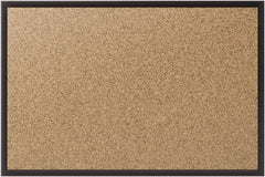 Quartet - 36" Wide x 24" High Open Cork Bulletin Board - Natural (Color) - Eagle Tool & Supply
