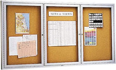 Quartet - 72" Wide x 36" High Open Cork Bulletin Board - Natural (Color) - Eagle Tool & Supply