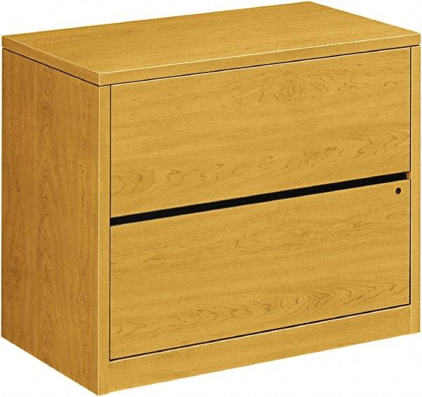 Hon - 36" Wide x 29-1/2" High x 20" Deep, 2 Drawer Lateral File - Woodgrain Laminate, Harvest - Eagle Tool & Supply