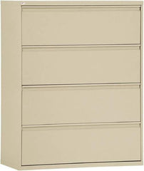 ALERA - 42" Wide x 53-1/4" High x 19-1/4" Deep, 4 Drawer Lateral File - Steel, Putty - Eagle Tool & Supply