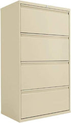 ALERA - 30" Wide x 53-1/4" High x 19-1/4" Deep, 4 Drawer Lateral File - Steel, Putty - Eagle Tool & Supply