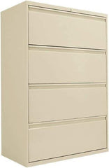 ALERA - 36" Wide x 53-1/4" High x 19-1/4" Deep, 4 Drawer Lateral File - Steel, Putty - Eagle Tool & Supply