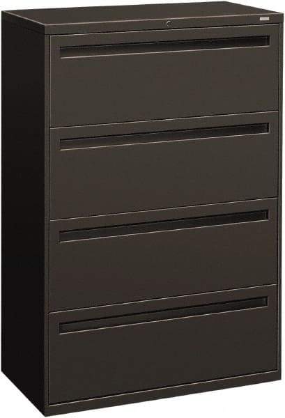 Hon - 36" Wide x 53-1/4" High x 19-1/4" Deep, 4 Drawer Lateral File - Steel, Charcoal - Eagle Tool & Supply