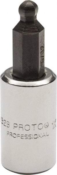 Proto - 1/4" Drive, 5/32" Hex Bit Socket - 1-1/2" OAL, 1.047" Bit Length, Ball End - Eagle Tool & Supply