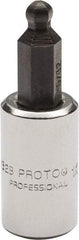 Proto - 1/4" Drive, 5/32" Hex Bit Socket - 1-1/2" OAL, 1.047" Bit Length, Ball End - Eagle Tool & Supply