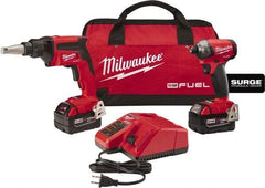 Milwaukee Tool - 18 Volt Cordless Tool Combination Kit - Includes Screwgun & Impact Driver, Lithium-Ion Battery Included - Eagle Tool & Supply