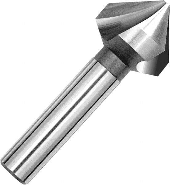 Magafor - 5.3mm Head Diam, 0.197" Shank Diam, 3 Flute 90° Cobalt Countersink - Uncoated, 1-3/4" OAL, Single End, Straight Shank, Right Hand Cut - Eagle Tool & Supply