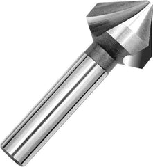 Magafor - 4.3mm Head Diam, 5/32" Shank Diam, 90° Solid Carbide Countersink - 1-9/16" OAL, Single End, Straight Shank, Right Hand Cut - Eagle Tool & Supply