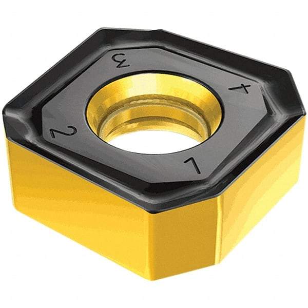 Iscar - ONMU070610 MM Grade IC845 Carbide Milling Insert - AlTiN Finish, 6.5mm Thick, 18.8mm Inscribed Circle, 1mm Corner Radius - Eagle Tool & Supply