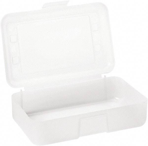 ADVANTUS - 1 Compartment, 8-1/2" Wide x 2-1/2" High x 5-1/2" Deep, Pencil Box with Lid - Polypropylene, Clear (Color) - Eagle Tool & Supply