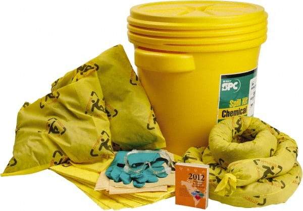 Brady SPC Sorbents - 16 Gal Capacity Chemical Spill Kit - 20 Gal Polyethylene Drum - Eagle Tool & Supply