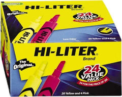 HiLiter - Pink, Yellow Highlighter - Chisel Tip, AP Nontoxic Ink - Eagle Tool & Supply