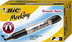 Bic - Tuxedo Black Permanent Marker - Chisel Tip, AP Nontoxic Ink - Eagle Tool & Supply