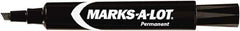 Marks-A-Lot - Black Permanent Marker - Chisel Tip, AP Nontoxic Ink - Eagle Tool & Supply