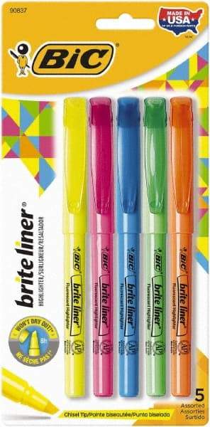 Bic - Assorted Colors Highlighter - Chisel Tip, Water Base Ink - Eagle Tool & Supply