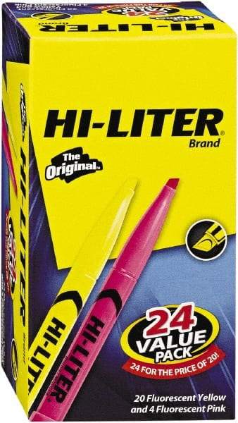 HiLiter - Yellow, Pink Highlighter - Chisel Tip, AP Nontoxic Ink - Eagle Tool & Supply