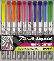 Zebra - Assorted Colors Highlighter - Chisel Tip, Water Base Ink - Eagle Tool & Supply