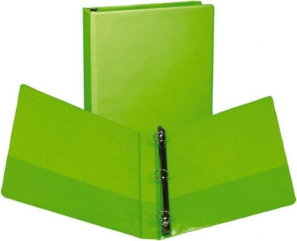 Samsill - 225 Sheet Capacity, 11 x 8-1/2", View Ring Binder - Vinyl Covered Chipboard, Lime - Eagle Tool & Supply