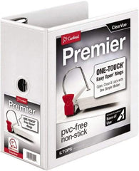 Cardinal - 1,050 Sheet Capacity, 11 x 8-1/2", View Ring Binder - Polypropylene, White - Eagle Tool & Supply