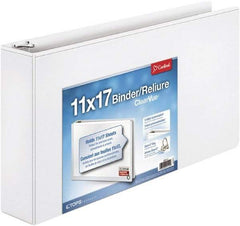 Cardinal - 725 Sheet Capacity, 17 x 11", View Ring Binder - Vinyl, White - Eagle Tool & Supply