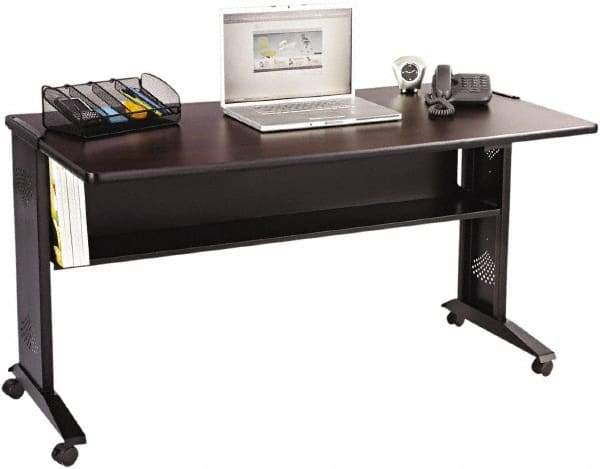 Safco - 200 Lb Capacity Mobile Computer Stand - 53-1/2" Wide x 28" Deep x 30" High, Melamine - Eagle Tool & Supply