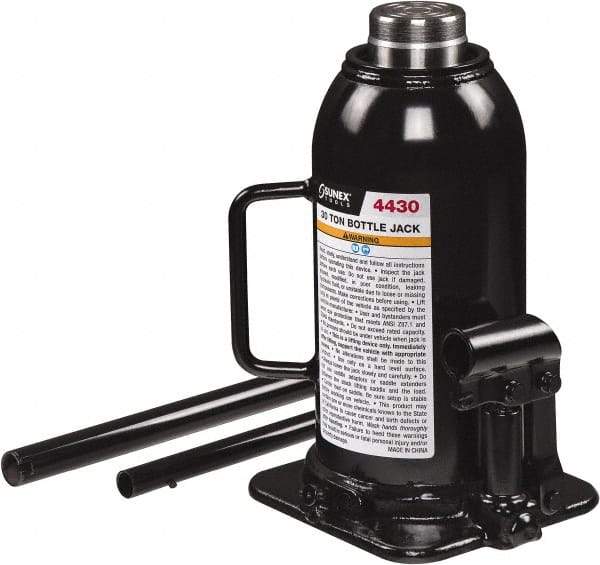 Sunex Tools - 30 Ton Capacity Bottle Jack - 10.8" to 17.3" High, 6.81" Long x 6." Wide Base - Eagle Tool & Supply