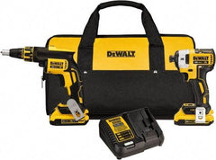 DeWALT - 20 Volt Cordless Tool Combination Kit - Includes Brushless Drywall Screwgun & 1/4" Brushless 3-Speed Impact Driver, Lithium-Ion Battery Included - Eagle Tool & Supply