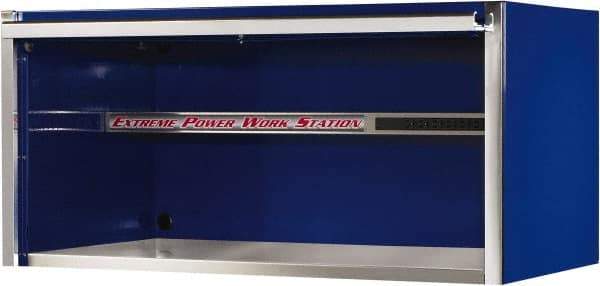 EXTREME TOOLS - Tool Storage Workstation - 55" Wide x 30" Deep x 26-3/8" High, 11 Gauge Steel, Blue - Eagle Tool & Supply