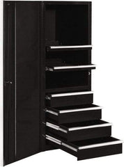 EXTREME TOOLS - 4 Drawer Side Tool Cabinet - 24" Wide x 30-7/8" Deep x 63-3/8" High, Steel, Black - Eagle Tool & Supply