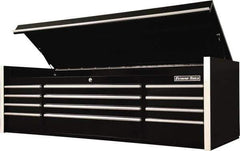 EXTREME TOOLS - 8 Drawer Top Tool Chest - 72" Wide x 25" Deep x 22-1/4" High, Steel, Black - Eagle Tool & Supply