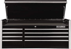 EXTREME TOOLS - 10 Drawer Top Tool Chest - 54-5/8" Wide x 25" Deep x 22-1/4" High, Steel, Black - Eagle Tool & Supply