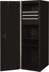 EXTREME TOOLS - 3 Drawer Side Tool Locker - 19" Wide x 61" Deep x 25" High, Steel/Aluminum, Black - Eagle Tool & Supply