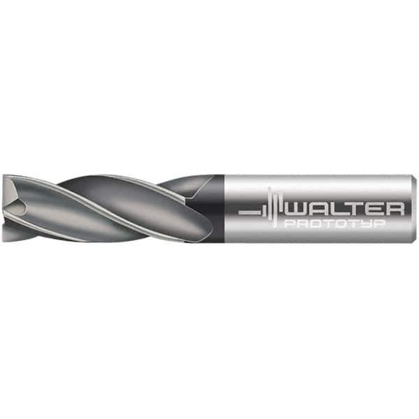 Walter-Prototyp - 19.05mm, 38mm LOC, 19.05mm Shank Diam, 101.6mm OAL, 4 Flute, Solid Carbide Square End Mill - TiAlN Finish, 30° Helix, Right Hand Cut, Right Hand Flute, Series MC111.A-4-D - Eagle Tool & Supply
