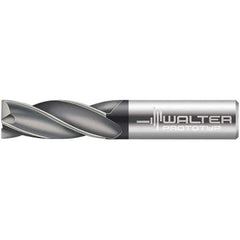 Walter-Prototyp - 19.05mm, 38mm LOC, 19.05mm Shank Diam, 101.6mm OAL, 4 Flute, Solid Carbide Square End Mill - TiAlN Finish, 30° Helix, Right Hand Cut, Right Hand Flute, Series MC111.A-4-D - Eagle Tool & Supply