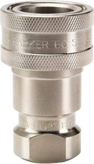 Parker - 1-1/16-12 SAE ORB 316 Stainless Steel Hydraulic Hose Female Straight Thread Coupler - 1,500 psi, 28 GPM, Series 60 - Eagle Tool & Supply