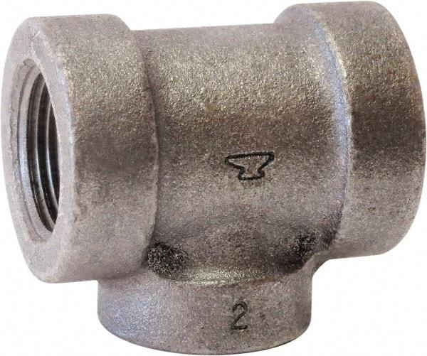 Made in USA - Size 1-1/2 x 3/4 x 1-1/2", Class 125, Cast Iron Black Pipe Reducing Tee - 175 psi, FPT End Connection - Eagle Tool & Supply