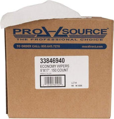 PRO-SOURCE - Dry General Purpose Wipes - Pop-Up, 17" x 9" Sheet Size, White - Eagle Tool & Supply