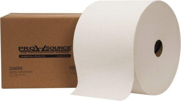 PRO-SOURCE - Dry General Purpose Wipes - Jumbo Roll, 12" x 11" Sheet Size, White - Eagle Tool & Supply